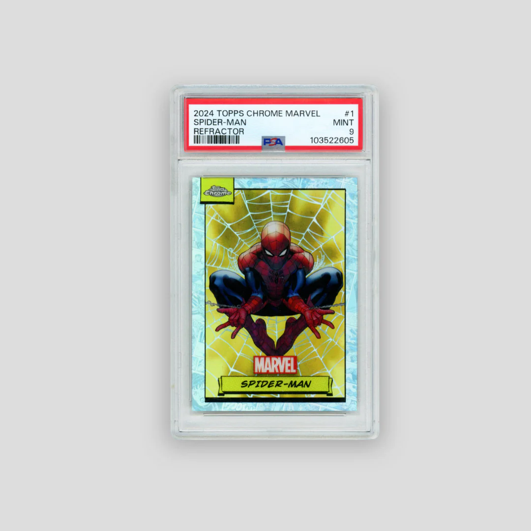 2024 Topps Chrome Marvel Spider-Man Refractor (PSA 9)