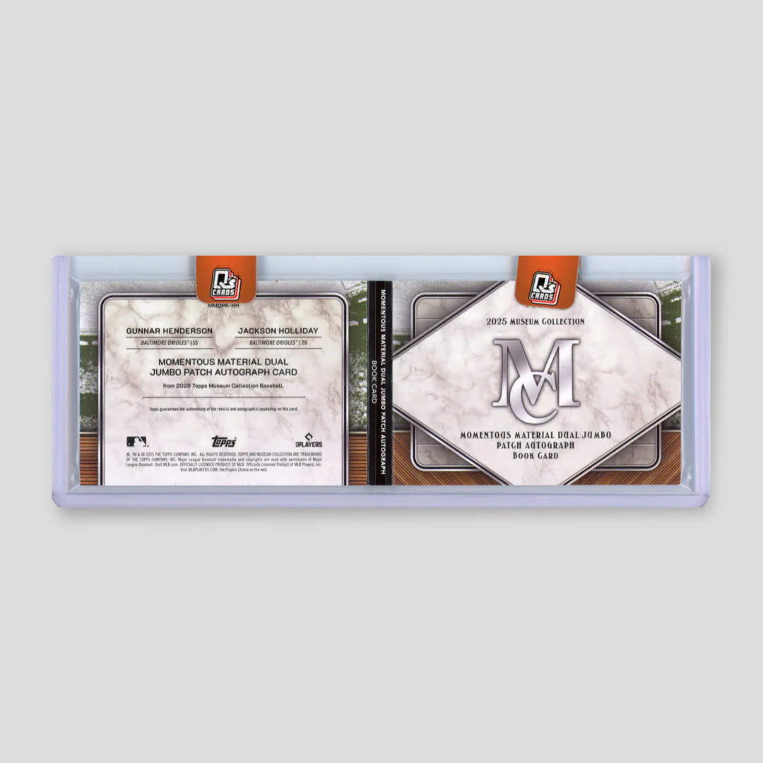 2025 Topps Museum Baseball Jackson Holiday / Gunnar Henderson Momentous Material Dual Jumbo Patch Auto - Image 2