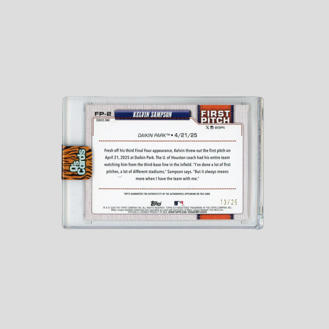 2026 Topps Series 1 Baseball First Pitch Autographs Kelvin Sampson /25 - Image 2
